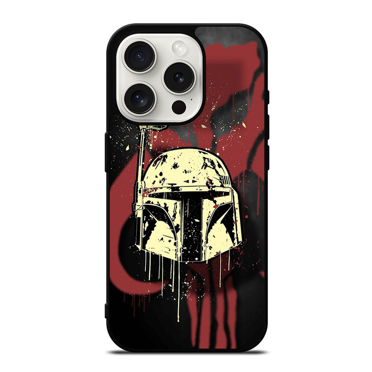 BOBA FETT HELMET STAR WARS ART iPhone 15 Pro Case