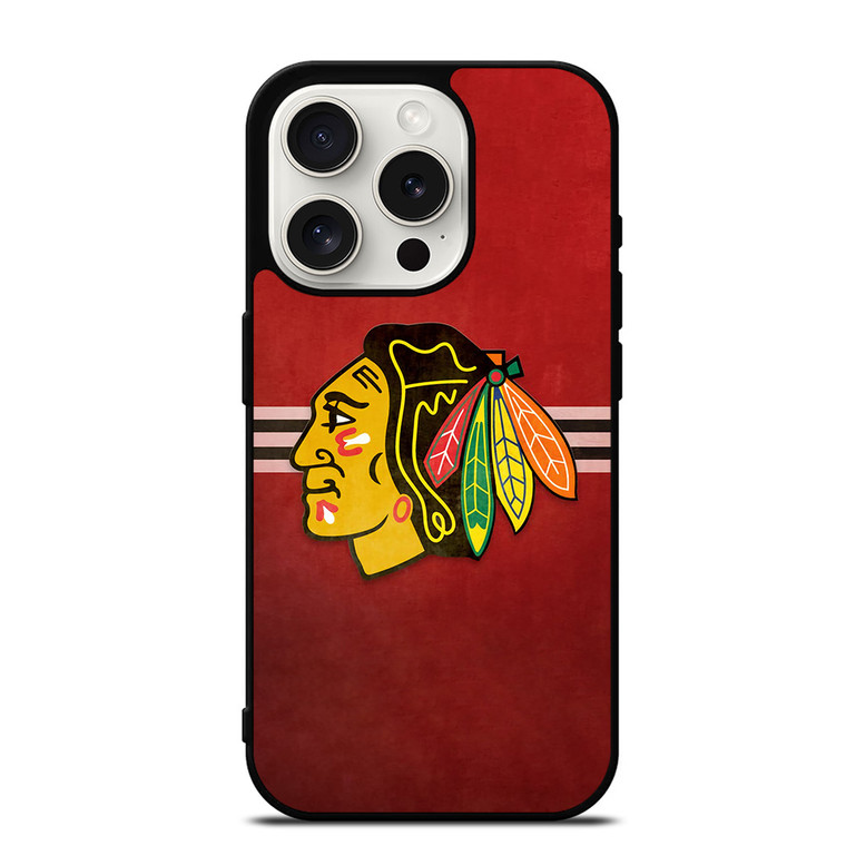 CHICAGO BLACK HAWKS RED LOGO iPhone 15 Pro Case