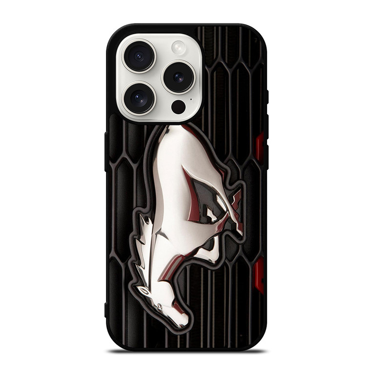 FORD MUSTANG SILVER GT LOGO iPhone 15 Pro Case