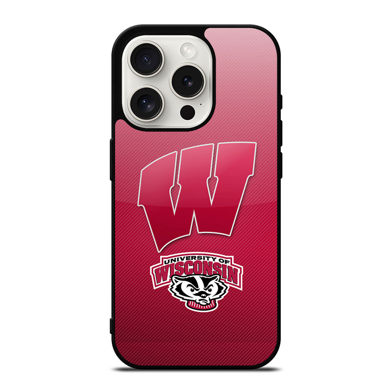 WISCONSIN BADGER LOGO UNIVERSITY FOOTBALL TEAM iPhone 15 Pro Case