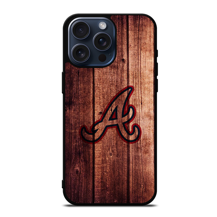 ATLANTA BRAVES LOGO WOOD INITIAL iPhone 15 Pro Max Case
