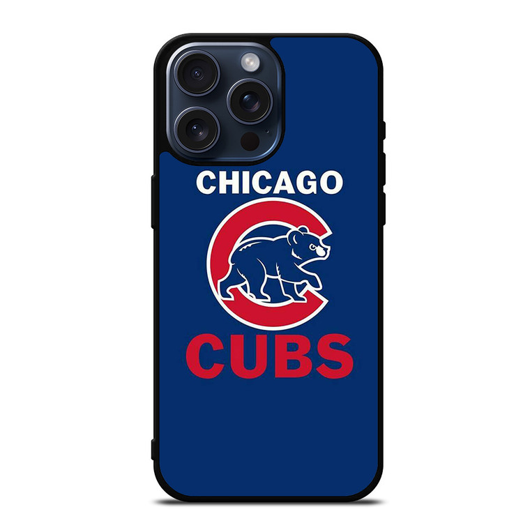 CHICAGO CUBS BLUE RED LOGO BASEBALL iPhone 15 Pro Max Case