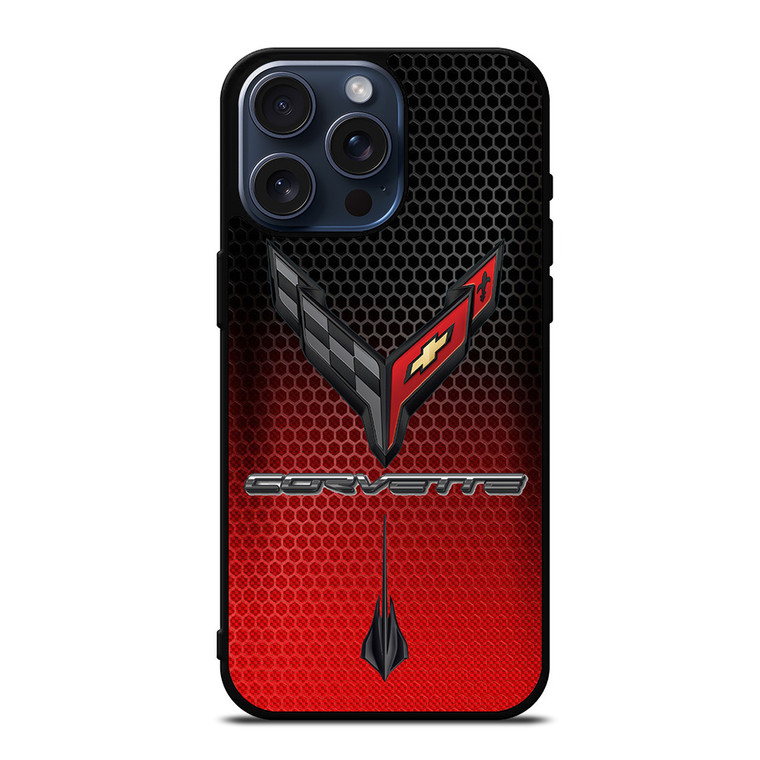 CORVETTE CHEVY STINGRAY LOGO RED iPhone 15 Pro Max Case