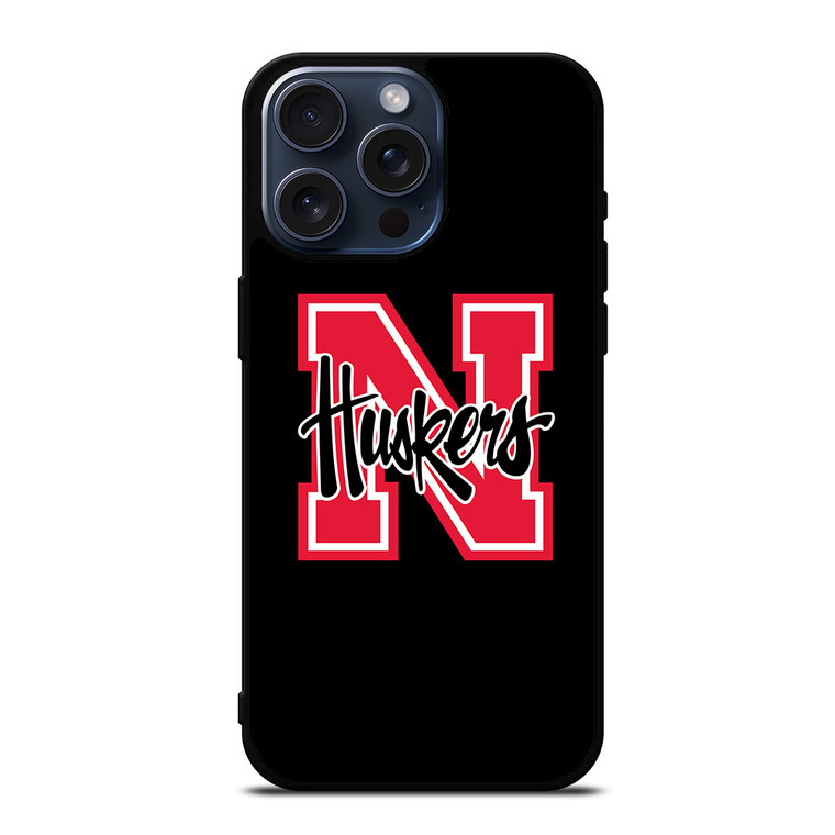 NEBRASKA HUSKERS UNIVERSITY FOOTBALL TEAM LOGO iPhone 15 Pro Max Case
