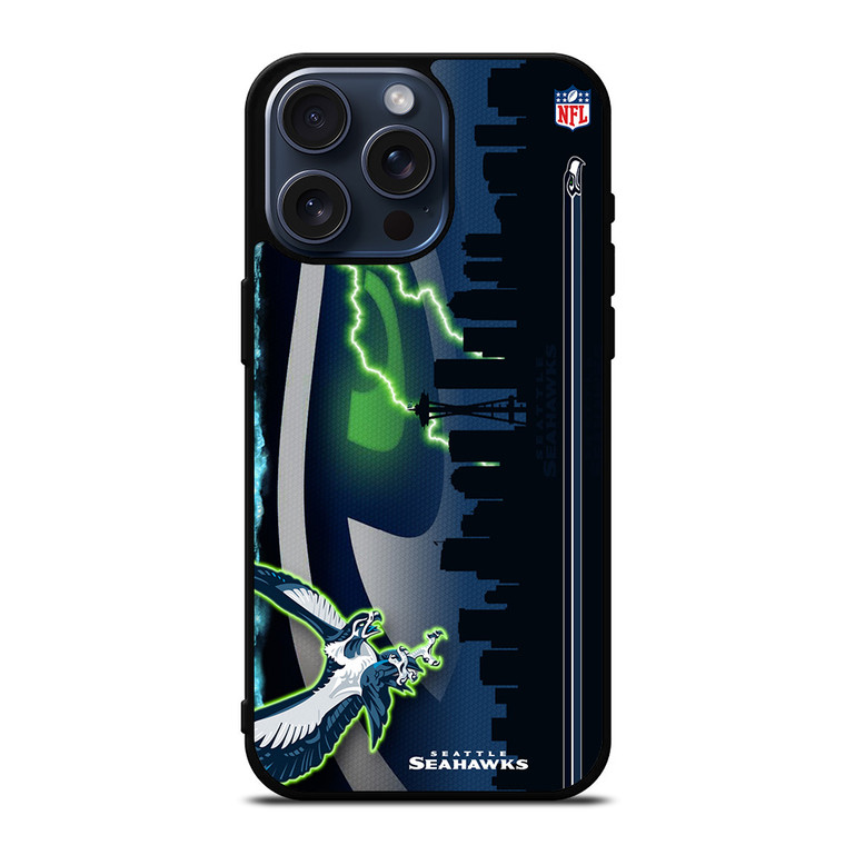 SEATTLE SEAHAWKS LOGO NFL TEAM MASCOT iPhone 15 Pro Max Case