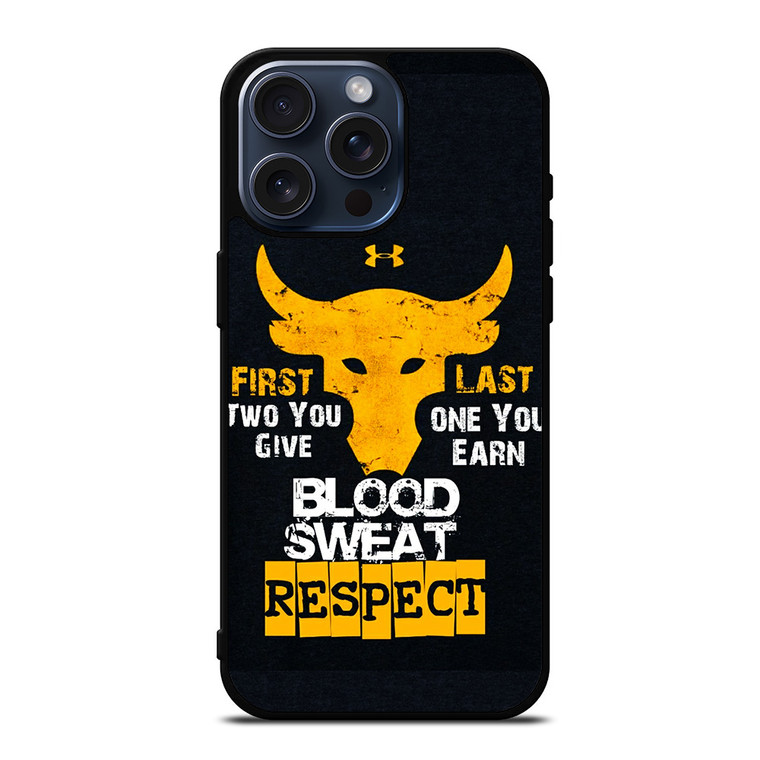 UNDER ARMOUR PROJECT ROCK BLOOD SWEAT iPhone 15 Pro Max Case