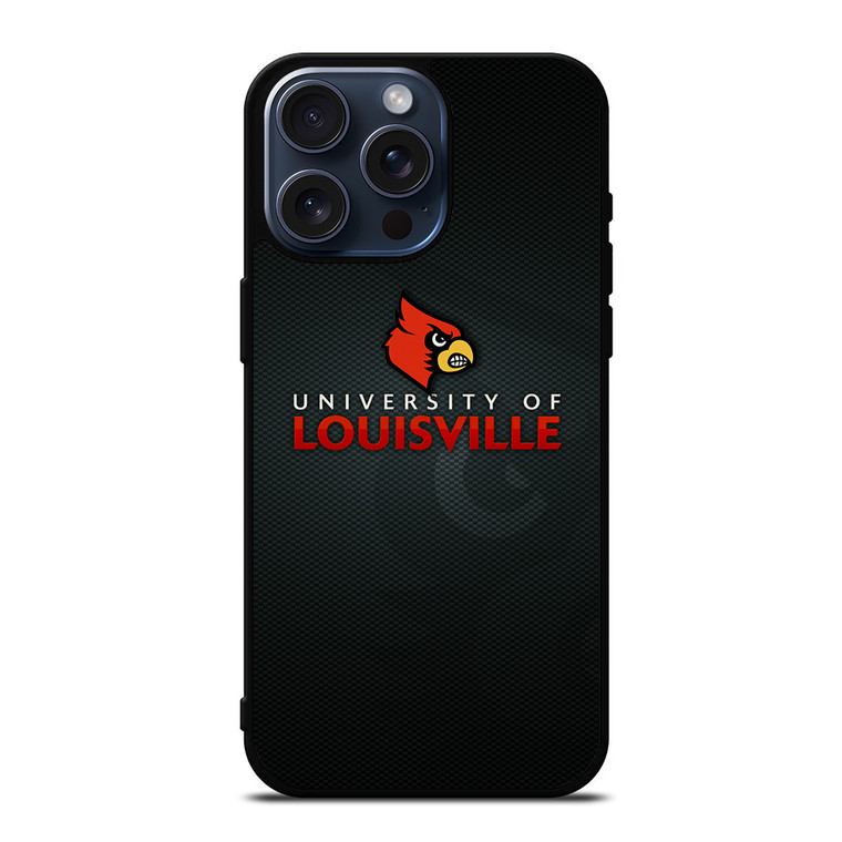 UNIVERSITY OF LOUISVILLE CARDINALS FOOTBALL LOGO MASCOT iPhone 15 Pro Max Case