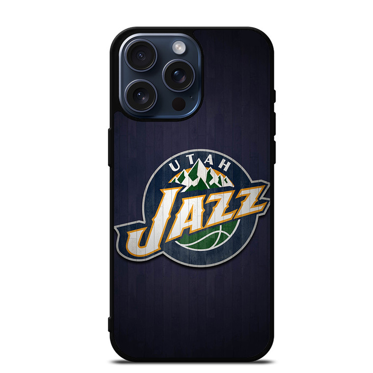 UTAH JAZZ BASKETBALL TEAM WOODEN LOGO iPhone 15 Pro Max Case