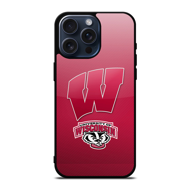 WISCONSIN BADGER LOGO UNIVERSITY FOOTBALL TEAM iPhone 15 Pro Max Case