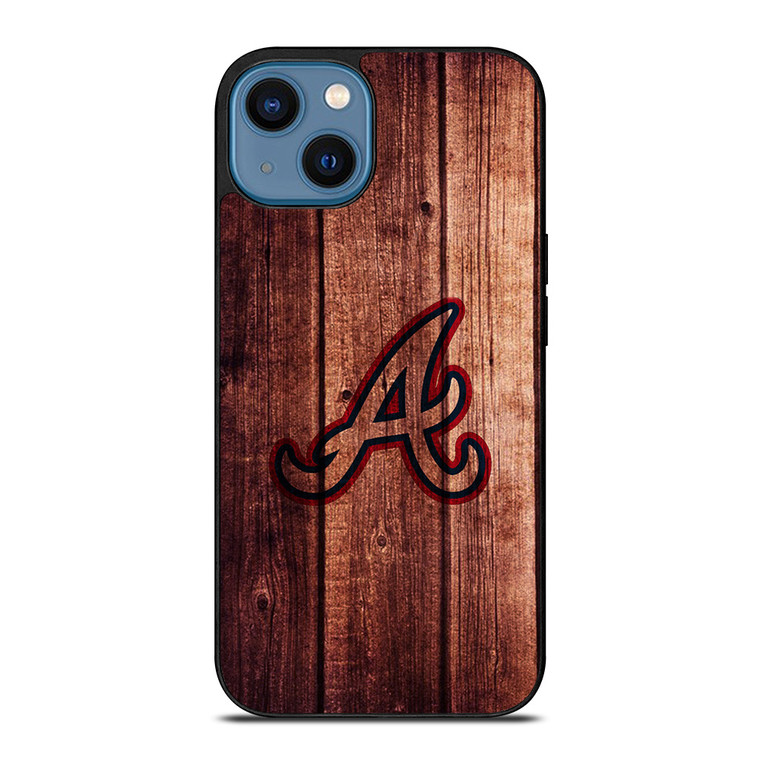 ATLANTA BRAVES LOGO WOOD INITIAL iPhone 14 Case