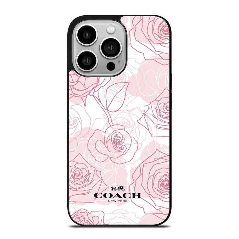 COACH NEW YORK PINK ROSES iPhone 14 Pro Case COACH NEW YORK PINK ROSES iPhone 14 Pro Case