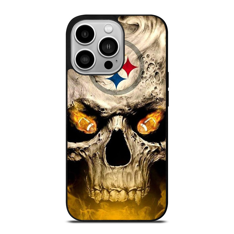 PITTSBURGH STEELERS FOOTBALL SKULL iPhone 14 Pro Case
