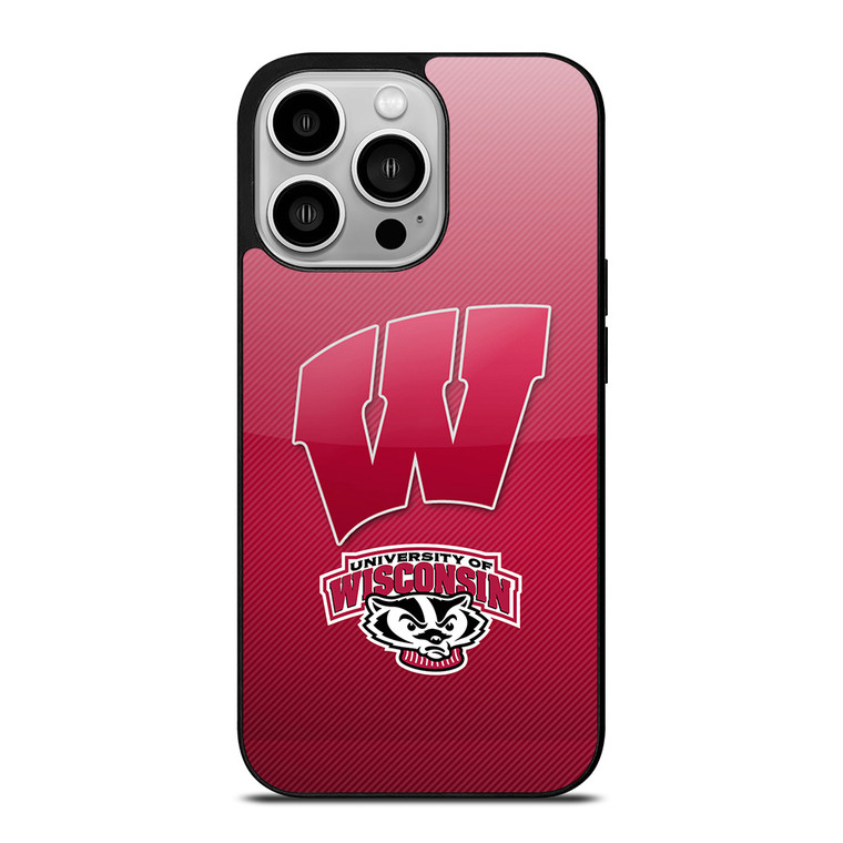 WISCONSIN BADGER LOGO UNIVERSITY FOOTBALL TEAM iPhone 14 Pro Case