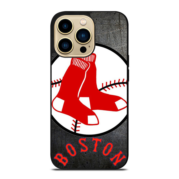 BOSTON RED SOX BASEBALL METAL LOGO iPhone 14 Pro Max Case