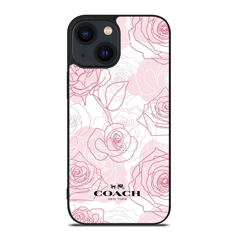 COACH NEW YORK PINK ROSES iPhone 14 Plus Case