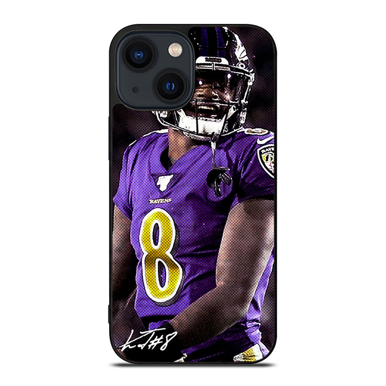 LAMAR JACKSON BALTIMORE RAVENS SIGNATURE iPhone 14 Plus Case