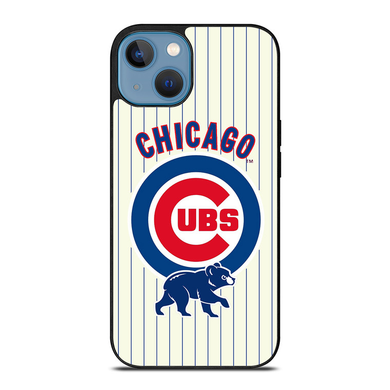 CHICAGO CUBS BASEBALL STRIPES LOGO iPhone 13 Case