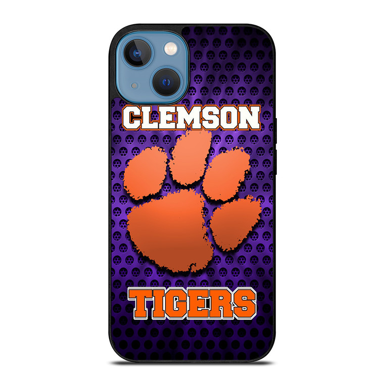 CLEAMSON TIGERS FOOTBALL LOGO PURPLE iPhone 13 Case