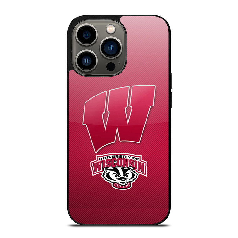WISCONSIN BADGER LOGO UNIVERSITY FOOTBALL TEAM iPhone 13 Pro Case