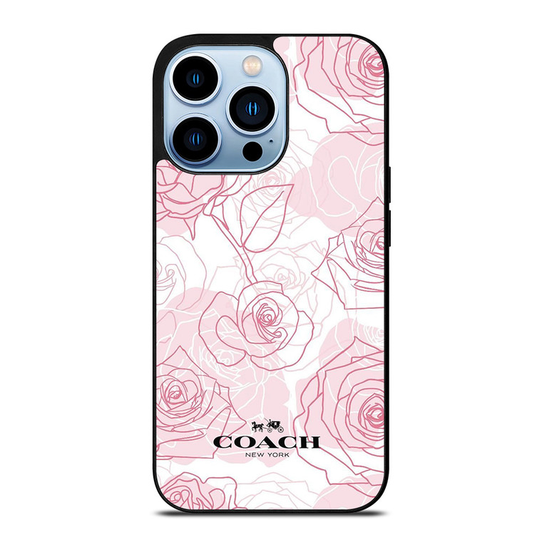COACH NEW YORK PINK ROSES iPhone 13 Pro Max Case COACH NEW YORK PINK ROSES iPhone 13 Pro Max Case