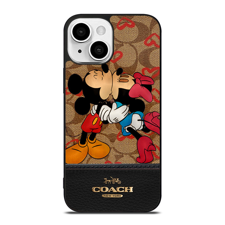 COACH NEW YORK BROWN MICKEY AND MINNIE MOUSE iPhone 13 Mini Case