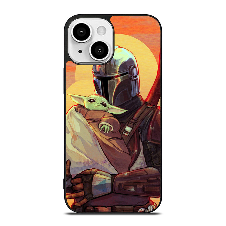 MANDALORIAN AND BABY YODA STAR WARS CARTOON iPhone 13 Mini Case