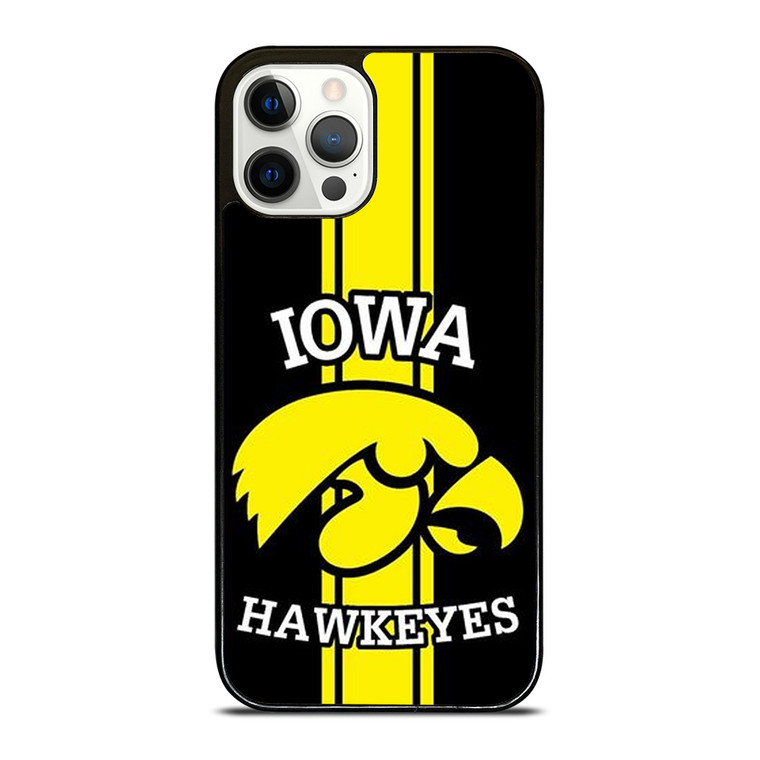IOWA HAWKEYES STRIPS LOGO FOOTBALL TEAM iPhone 12 Pro Case