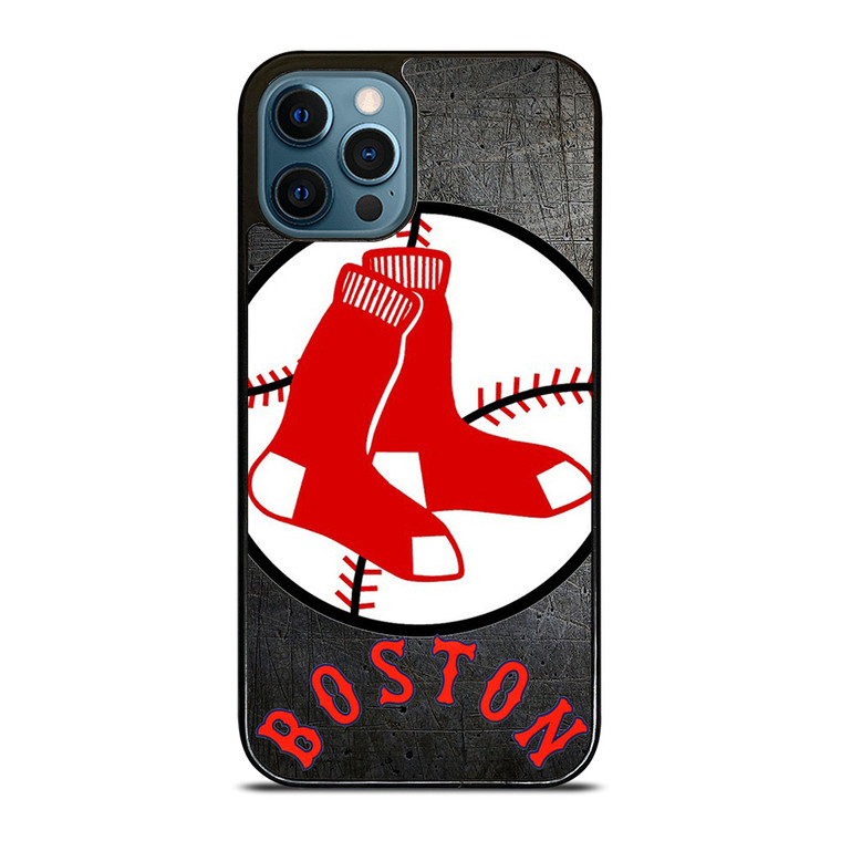BOSTON RED SOX BASEBALL METAL LOGO iPhone 12 Pro Max Case