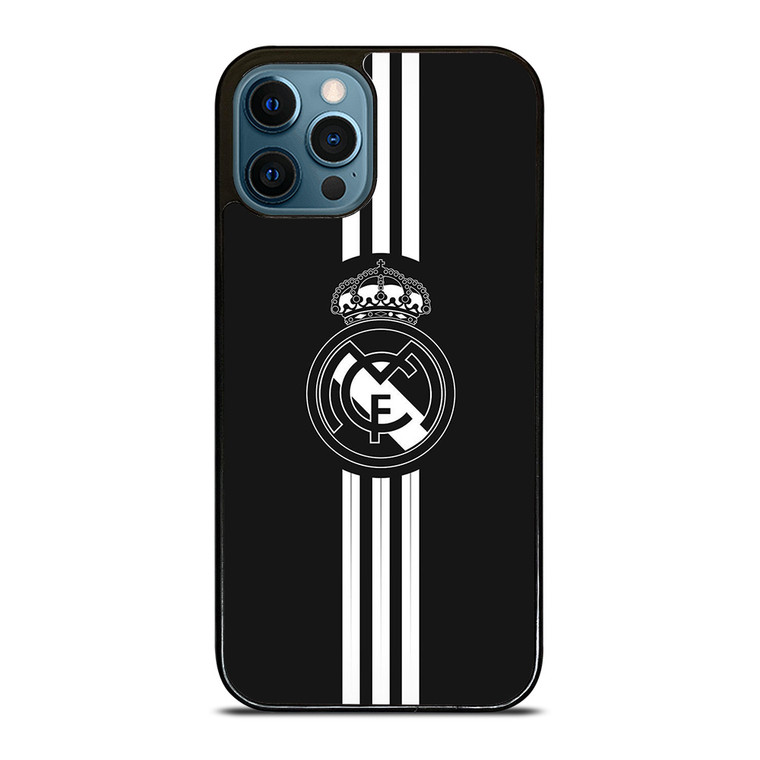REAL MADRID FC LOGO BLACK WHITE iPhone 12 Pro Max Case
