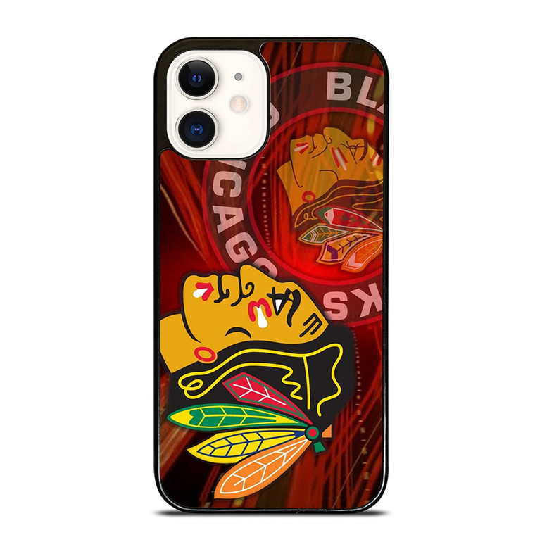 CHICAGO BLACK HAWKS HEAD ICON iPhone 12 Case