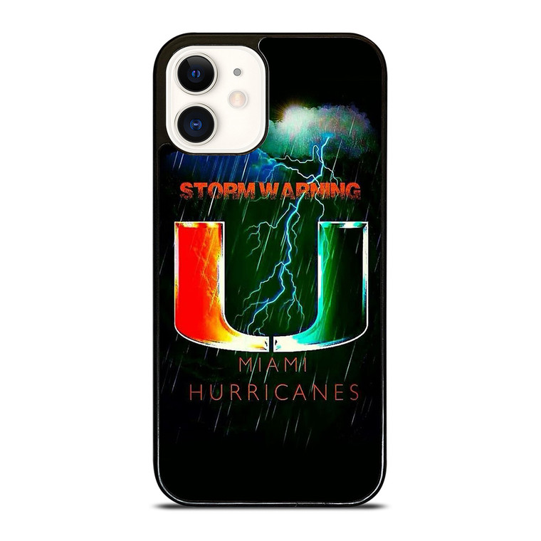 UM MIAMI HURRICANES NFL THUNDER iPhone 12 Case UM MIAMI HURRICANES NFL THUNDER iPhone 12 Case