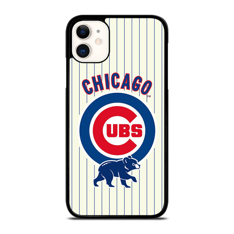 CHICAGO CUBS BASEBALL STRIPES LOGO iPhone 11 Case