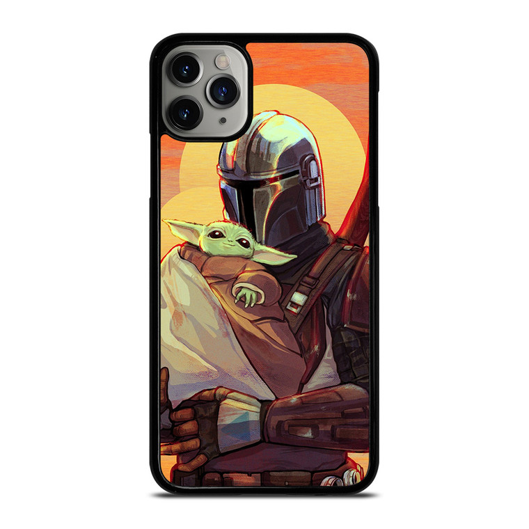 MANDALORIAN AND BABY YODA STAR WARS CARTOON iPhone 11 Pro Max Case