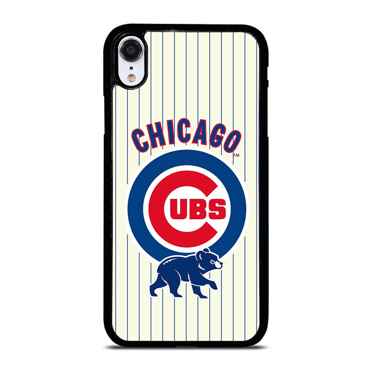 CHICAGO CUBS BASEBALL STRIPES LOGO iPhone XR Case
