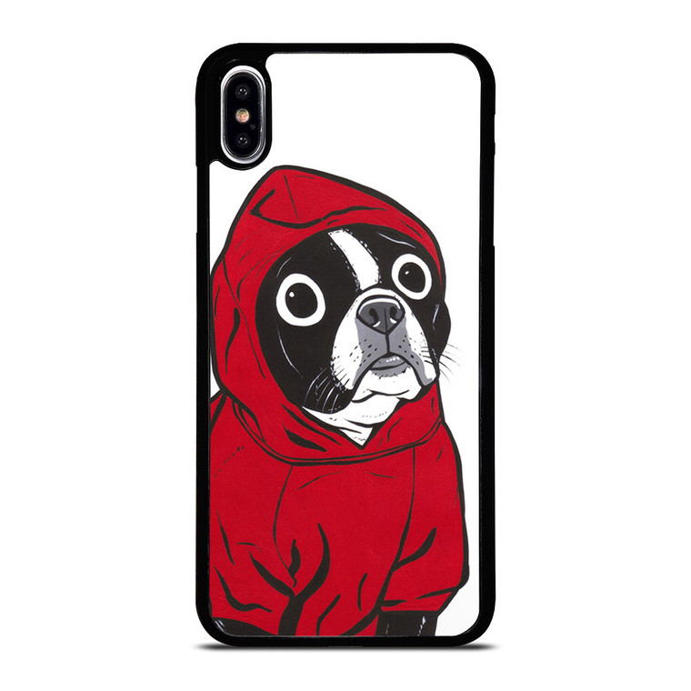BOSTON TERRIER IN A RED HOODIE iPhone XS Max Case