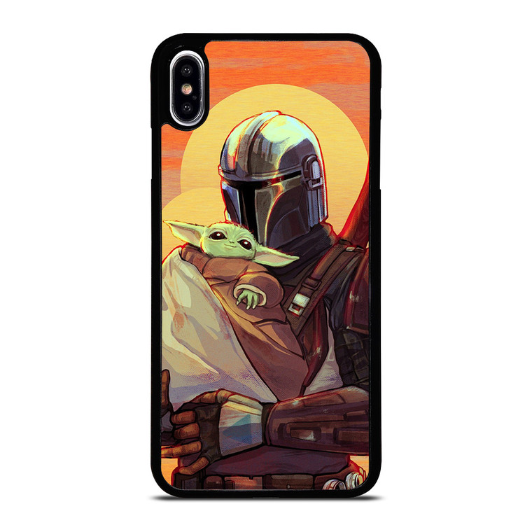 MANDALORIAN AND BABY YODA STAR WARS CARTOON iPhone XS Max Case