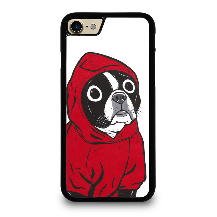BOSTON TERRIER IN A RED HOODIE iPhone 7 Case
