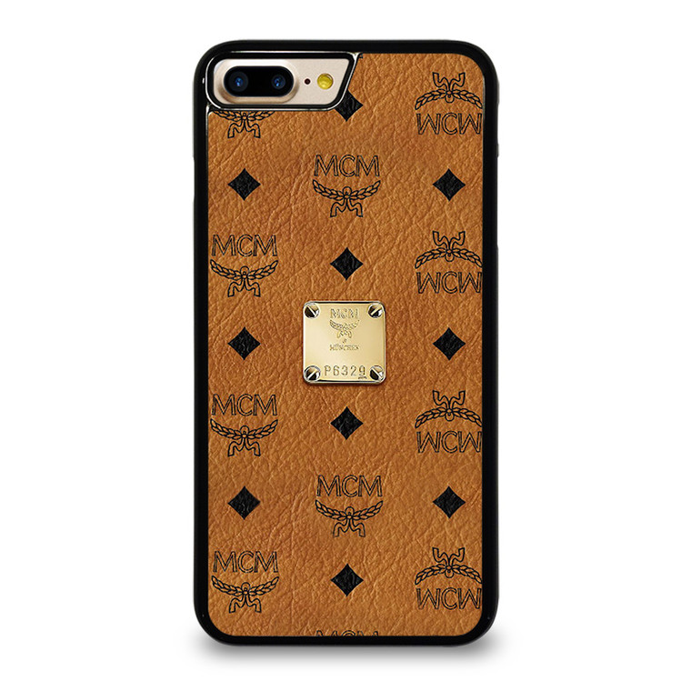 MCM WORLD WIDE BROWN LEATHER EMBLEM iPhone 7 Plus Case