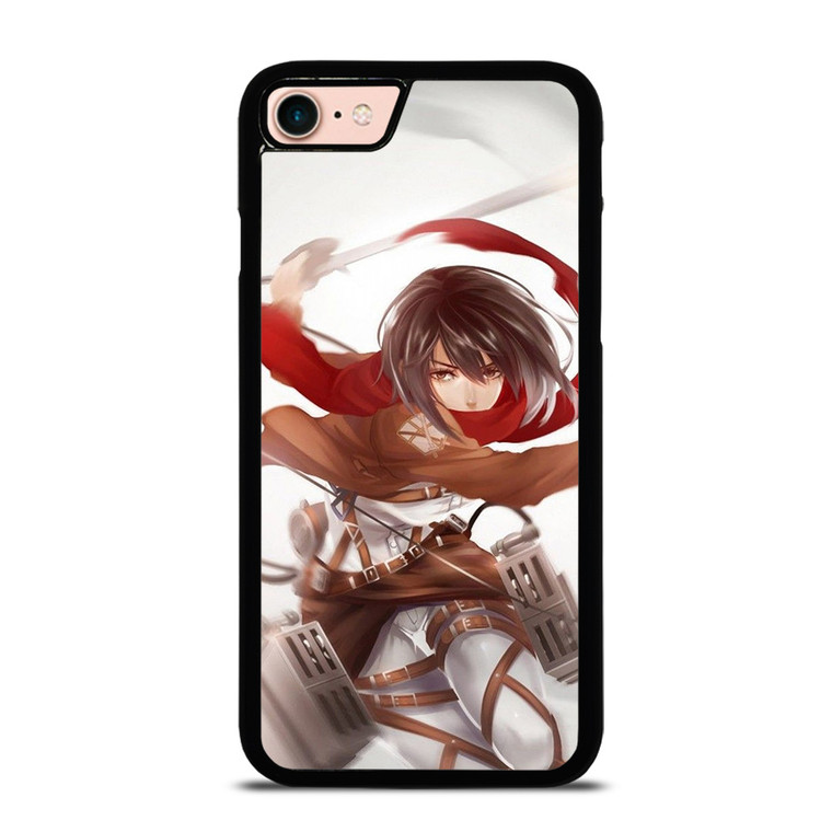 ATTACK ON TITAN MIKASA ACKERMAN ANIME MANGA iPhone 8 Case