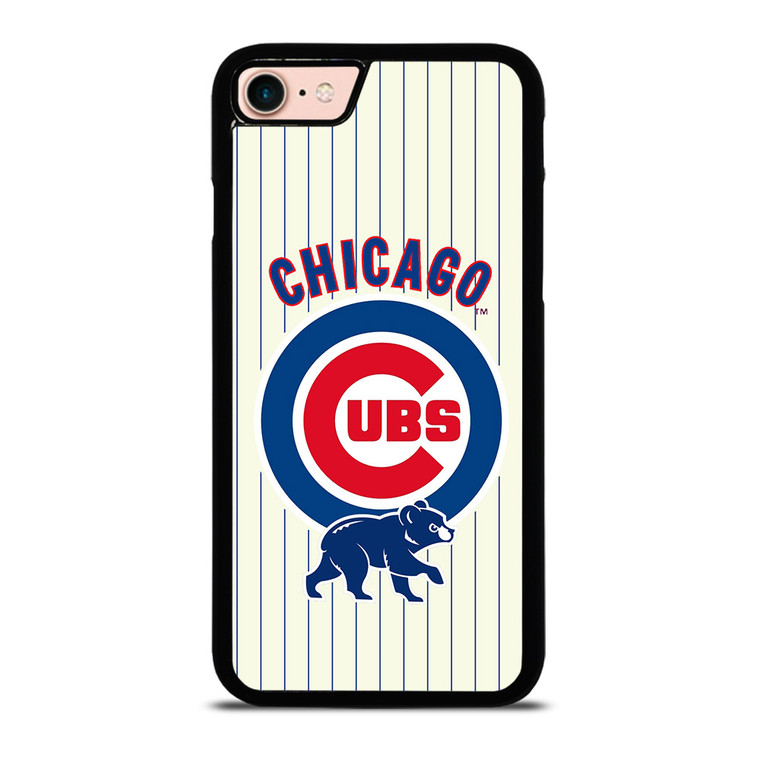 CHICAGO CUBS BASEBALL STRIPES LOGO iPhone 8 Case