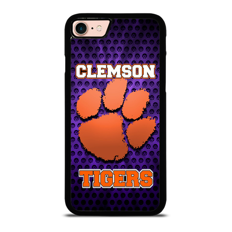 CLEAMSON TIGERS FOOTBALL LOGO PURPLE iPhone 8 Case