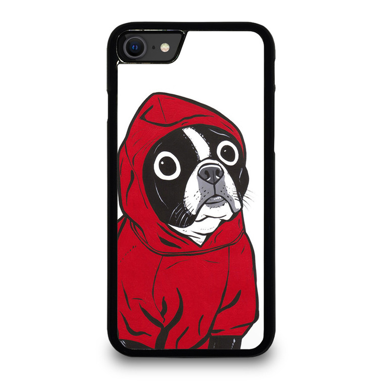 BOSTON TERRIER IN A RED HOODIE iPhone SE 2020 Case