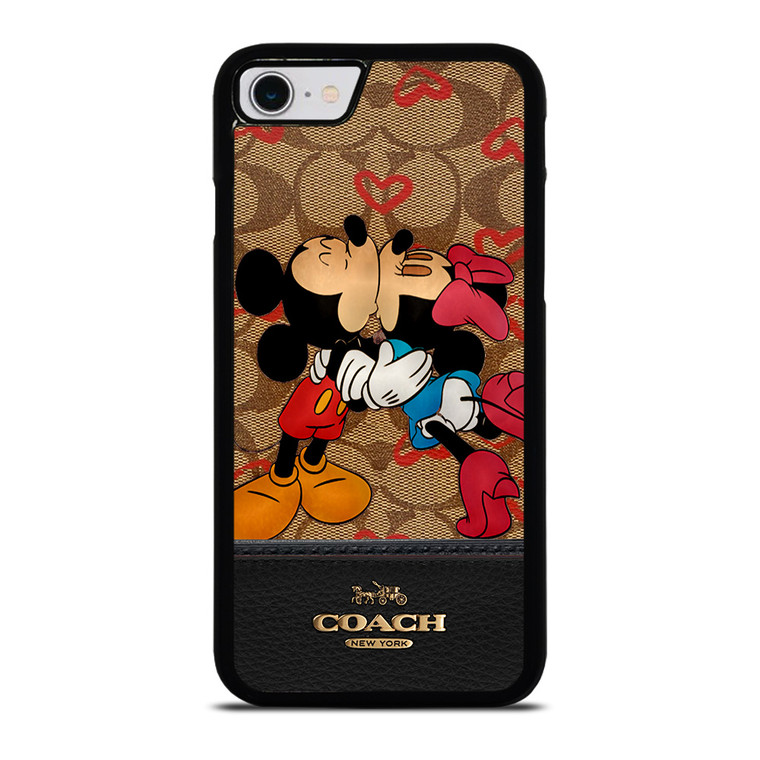 COACH NEW YORK BROWN MICKEY AND MINNIE MOUSE iPhone SE 2022 Case