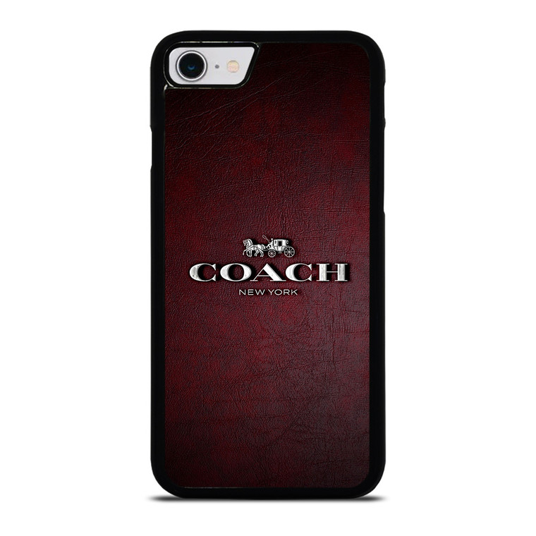 COACH NEW YORK LOGO RED LEATHER iPhone SE 2022 Case
