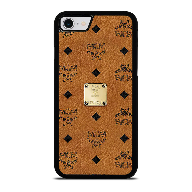 MCM WORLD WIDE BROWN LEATHER EMBLEM iPhone SE 2022 Case