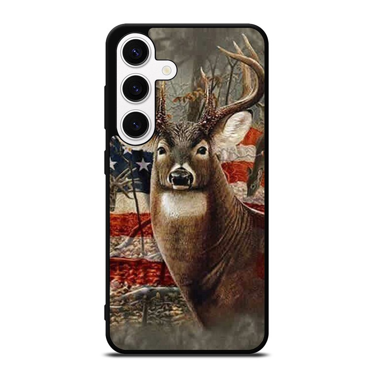 AMERICAN FLAG DEER BUCK CAMO Samsung Galaxy S24 Case