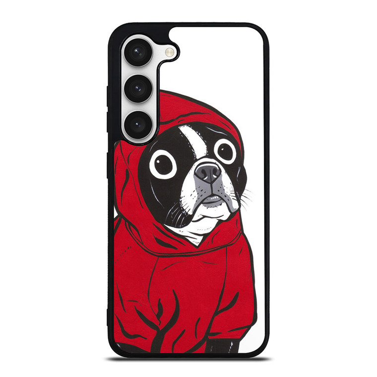 BOSTON TERRIER IN A RED HOODIE Samsung Galaxy S23 Case