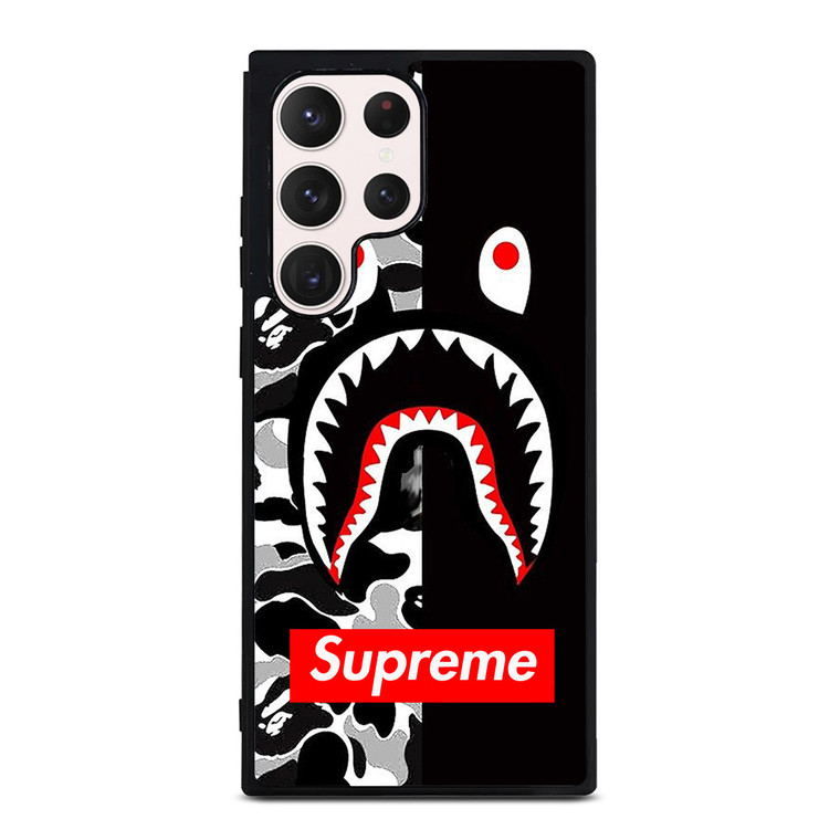 BAPE SHARK SUPREME CAMO BLACK Samsung Galaxy S23 Ultra Case