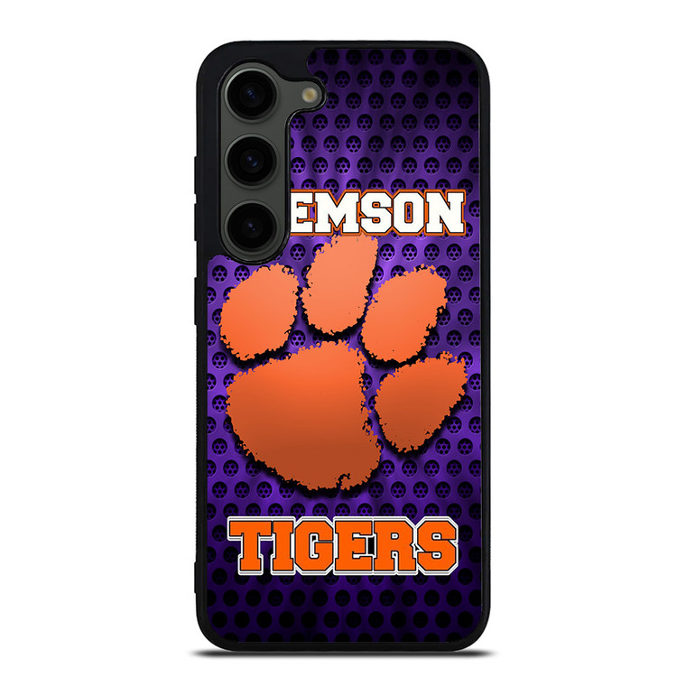 CLEAMSON TIGERS FOOTBALL LOGO PURPLE Samsung Galaxy S23 Plus Case