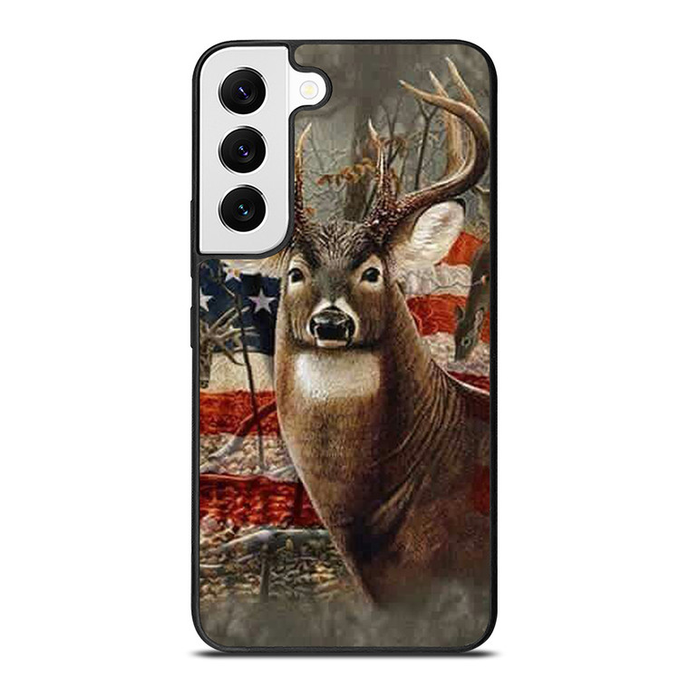 AMERICAN FLAG DEER BUCK CAMO Samsung Galaxy S22 Case